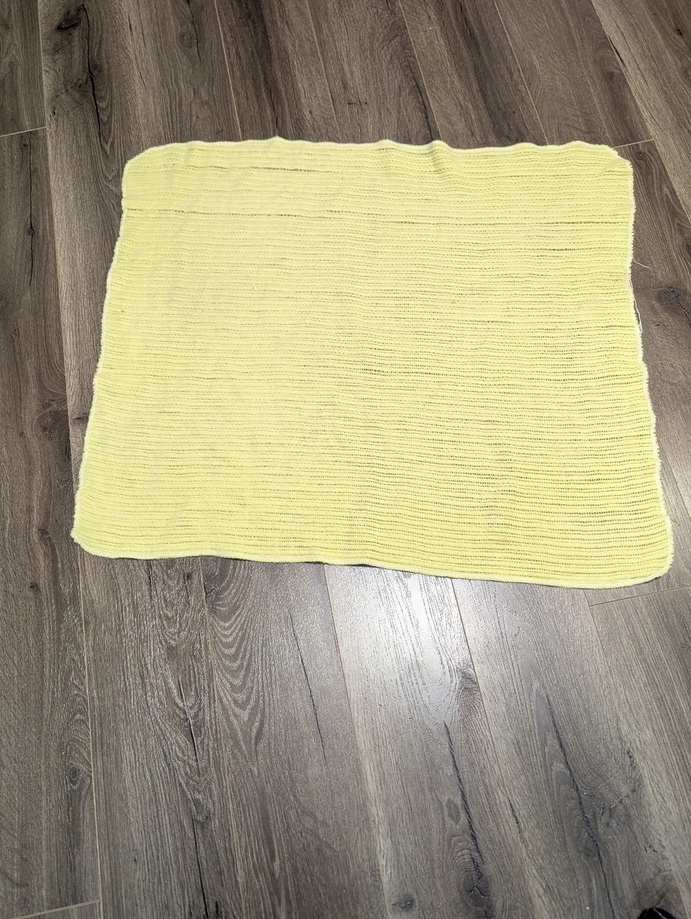 Soft Waffle Baby Blanket in Pale Yellow.  Fair Condition.  Vintage. No Satin.
